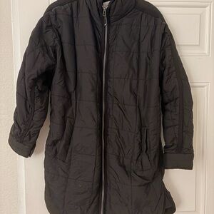 Black Quilted Long Jacket